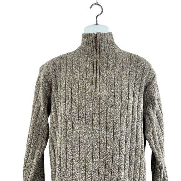 Oscar De La  Renta 1/4 Zip Heathered Sweater Size XL Long Sleeve Cotton Blend - Picture 9 of 9
